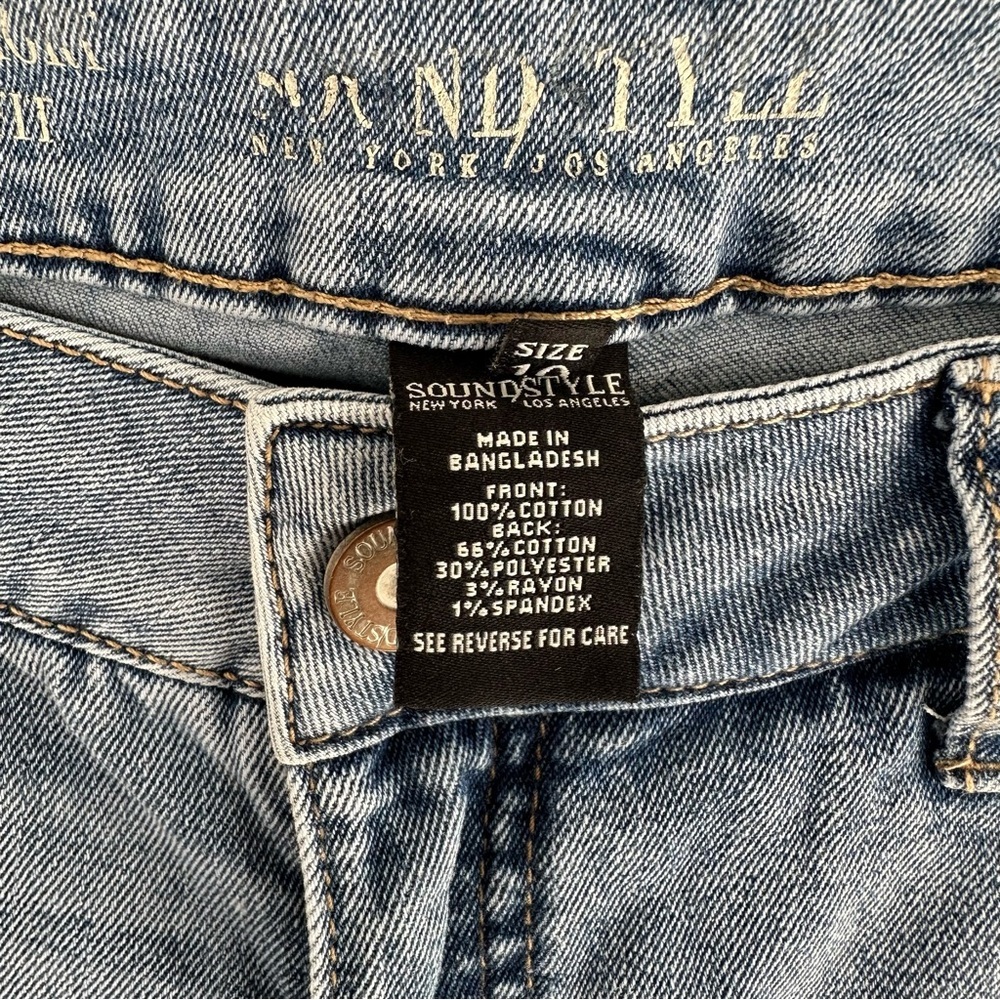 Sound/Style Denim Jean Shorts Lightwash Size 10 Rigid Front Stretch Back Style - Picture 5 of 5